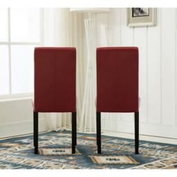 Set of 2 Red Faux Leather Dining Chair - MCC - Wilko - thumbnail 5
