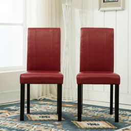 Set of 2 Red Faux Leather Dining Chair - MCC - Wilko - thumbnail 3
