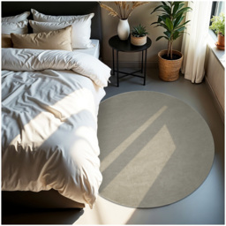 tectake Zonelle Sand Short Pile Ultra Soft Rug 120 x 120cm - Size: 80 x 80 x 84cm - Grey - Wilko - thumbnail 3