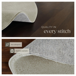 tectake Zonelle Sand Short Pile Ultra Soft Rug 120 x 120cm - Size: 80 x 80 x 84cm - Grey - Wilko - thumbnail 6