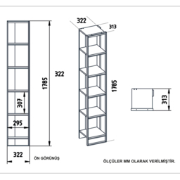 Decorotika Polka 5 Shelf White Marble and Gold Bookshelf - Size: 178.5 x 32.2 x 31.3cm - Multi - Wilko - thumbnail 5