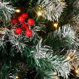 Living and Home 300 Warm White LED Pre-Lit Artificial Christmas Tree with Metal Stand 5.9ft - Green - Wilko - thumbnail 6
