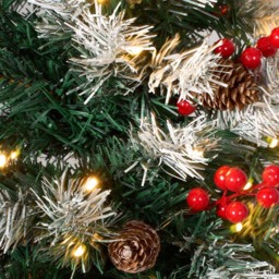 Living and Home 300 Warm White LED Pre-Lit Artificial Christmas Tree with Metal Stand 5.9ft - Green - Wilko - thumbnail 5