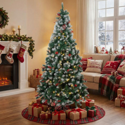 Living and Home 300 Warm White LED Pre-Lit Artificial Christmas Tree with Metal Stand 5.9ft - Green - Wilko - thumbnail 3