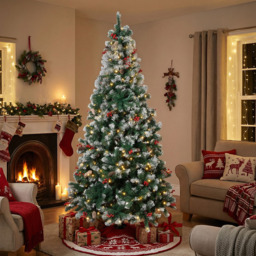 Living and Home 300 Warm White LED Pre-Lit Artificial Christmas Tree with Metal Stand 5.9ft - Green - Wilko - thumbnail 7