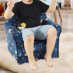 Portland Kids Single Seat Planet Design Blue Sofa - Size: 50 x 39 x 44cm - Wilko - thumbnail 4