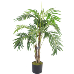 Botanik Palm Artificial Tree in Silver Metal Planter 4ft - Size: 120 x 80 x 80cm - Green - Wilko - thumbnail 4