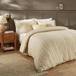 Duvet Day Harrison Single Cream Stripe Printed Duvet Set - Wilko - thumbnail 5