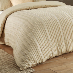 Duvet Day Harrison Single Cream Stripe Printed Duvet Set - Wilko - thumbnail 4