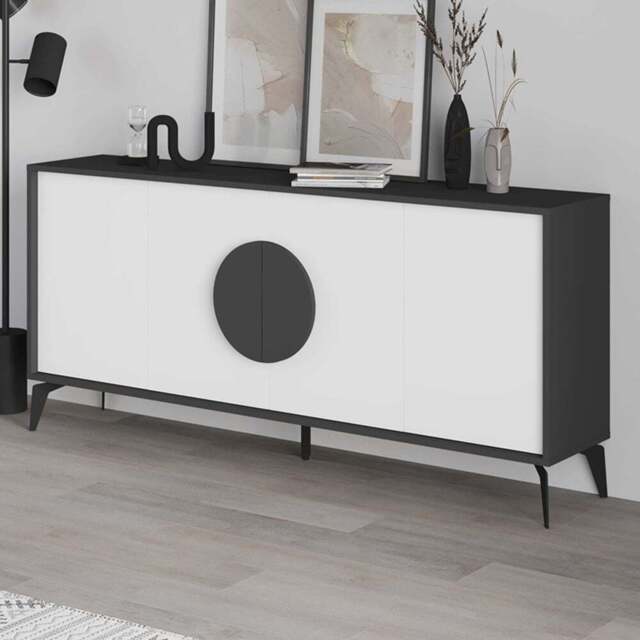 Decortie Gora Anthracite and White Console Sideboard - Multi - Wilko - image 1