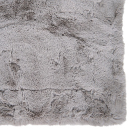 Soft Rabbit Faux Fur Throw - Grey - Divante - Wilko - thumbnail 5