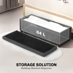HOMCOM Grey Ottoman Storage Chest and Bench with Lid - Size: 40 x 42 x 112cm - Wilko - thumbnail 7