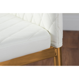 Furniturebox Valera Set of 4 White and Gold Faux Leather Dining Chair - Wilko - thumbnail 6