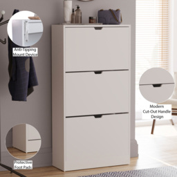 Vida Designs 3 Drawer White Shoe Cabinet - Wilko - thumbnail 7