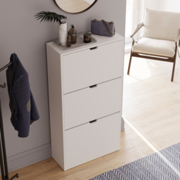 Vida Designs 3 Drawer White Shoe Cabinet - Wilko - thumbnail 4