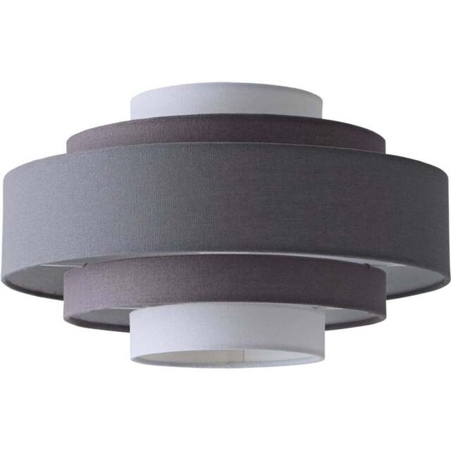 ValueLights Hampshire 5-Tier 3 Tone Grey Fabric Ceiling Pendant Lamp Shade - Size: 35 x 20 x 35cm - Wilko - image 1