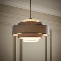 ValueLights Hampshire 5-Tier 3 Tone Grey Fabric Ceiling Pendant Lamp Shade - Size: 35 x 20 x 35cm - Wilko - thumbnail 7