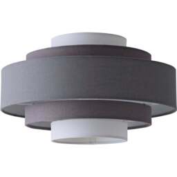 ValueLights Hampshire 5-Tier 3 Tone Grey Fabric Ceiling Pendant Lamp Shade - Size: 35 x 20 x 35cm - Wilko