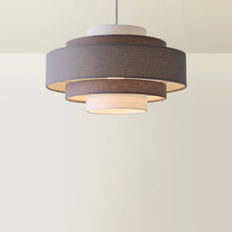 ValueLights Hampshire 5-Tier 3 Tone Grey Fabric Ceiling Pendant Lamp Shade - Size: 35 x 20 x 35cm - Wilko - thumbnail 6