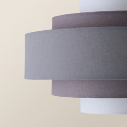 ValueLights Hampshire 5-Tier 3 Tone Grey Fabric Ceiling Pendant Lamp Shade - Size: 35 x 20 x 35cm - Wilko - thumbnail 5