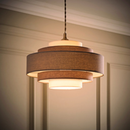 ValueLights Hampshire 5-Tier 3 Tone Grey Fabric Ceiling Pendant Lamp Shade - Size: 35 x 20 x 35cm - Wilko - thumbnail 3