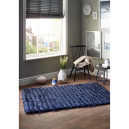 Origins Carved Glamour Abode Navy Rug 80 x 150cm - Blue - Origins Rugs - Wilko - thumbnail 3