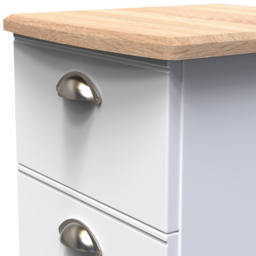Crowndale Victoria 3 Drawer White Ash and Oak Bedside Cabinet - Wilko - thumbnail 6