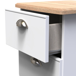 Crowndale Victoria 3 Drawer White Ash and Oak Bedside Cabinet - Wilko - thumbnail 7