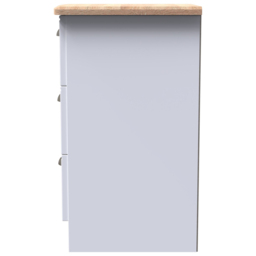 Crowndale Victoria 3 Drawer White Ash and Oak Bedside Cabinet - Wilko - thumbnail 4