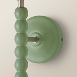 ValueLights Pink Trim Scallop Shade Green Bobbin LED Wall Light with Bulb 2 Pack - Size: 32 x 19 x 20cm - Wilko - thumbnail 7