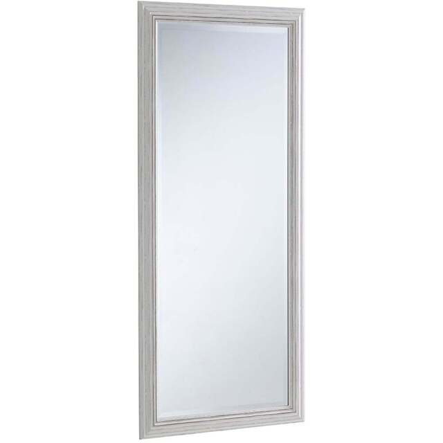 Yearn Distressed White Bevelled Mirror 166 x 75.5cm - Wilko - image 1