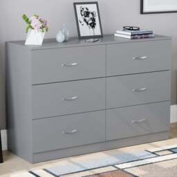 Vida Designs Riano 6 Drawer Grey Chest of Drawers with Metal Handles - Wilko - thumbnail 1