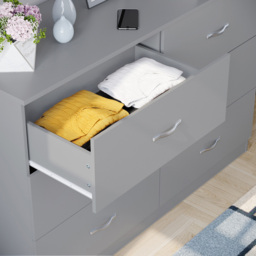Vida Designs Riano 6 Drawer Grey Chest of Drawers with Metal Handles - Wilko - thumbnail 6