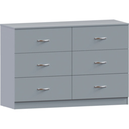 Vida Designs Riano 6 Drawer Grey Chest of Drawers with Metal Handles - Wilko - thumbnail 3