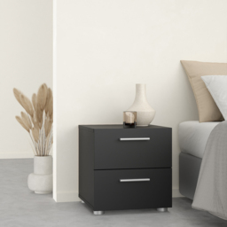 Florence 2 Drawer Black Bedside Table - Furniture to Go - Wilko - thumbnail 7