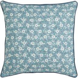 Helena Springfield Blue and Teal Folk Ditsy Cushion 45 x 45cm - Blue/Teal - Wilko