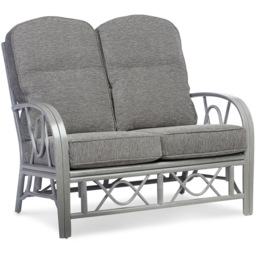 Desser Bali 2 Seater Slate Grey Fabric Natural Rattan Sofa - Wilko - thumbnail 3