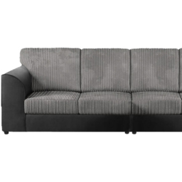Luxor 4 Seater Black and Grey Jumbo Cord Full Back Sofa - Multi - Wilko - thumbnail 4