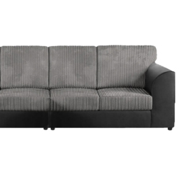 Luxor 4 Seater Black and Grey Jumbo Cord Full Back Sofa - Multi - Wilko - thumbnail 5