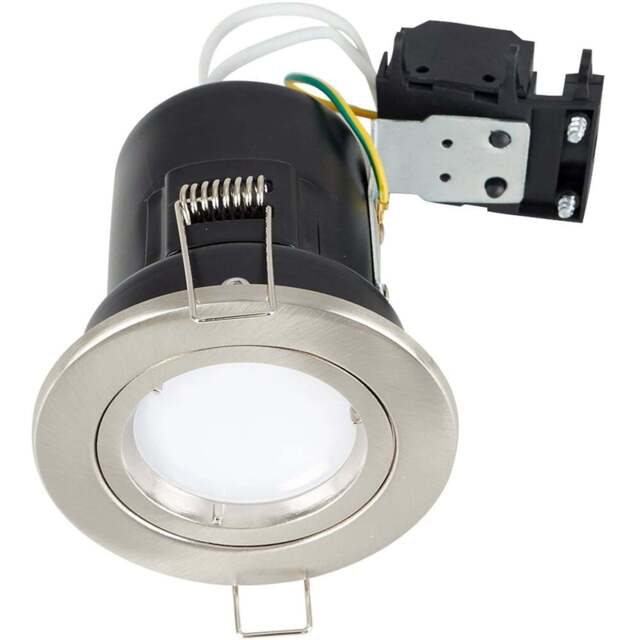 ValueLights Brushed Chrome Twist Cool White LED Ceiling Downlight 10 Pack - Silver - Wilko - image 1