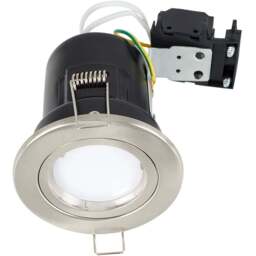 ValueLights Brushed Chrome Twist Cool White LED Ceiling Downlight 10 Pack - Silver - Wilko - thumbnail 1