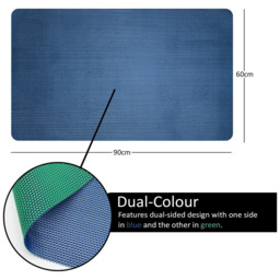 Nicoman Reversible Blue and Green Shower Mat 90 x 60cm - Size: 0.4 x 90 x 60cm - Wilko - thumbnail 5
