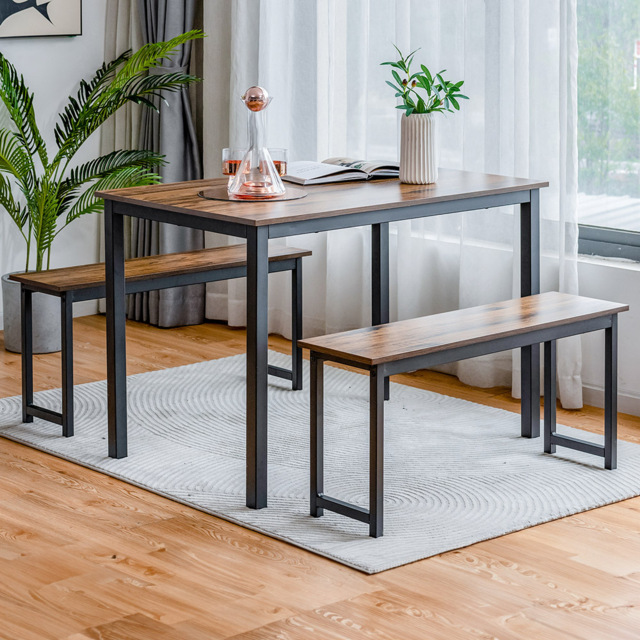 Costway 4 Seater Dining Breakfast Table Set Coffee - Brown - Wilko - image 1