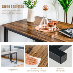 Costway 4 Seater Dining Breakfast Table Set Coffee - Brown - Wilko - thumbnail 7