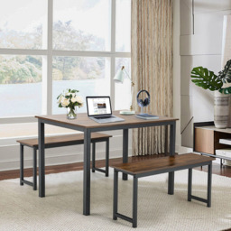 Costway 4 Seater Dining Breakfast Table Set Coffee - Brown - Wilko - thumbnail 4