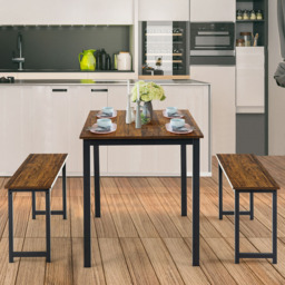 Costway 4 Seater Dining Breakfast Table Set Coffee - Brown - Wilko - thumbnail 5