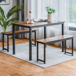 Costway 4 Seater Dining Breakfast Table Set Coffee - Brown - Wilko - thumbnail 1