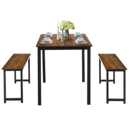 Costway 4 Seater Dining Breakfast Table Set Coffee - Brown - Wilko - thumbnail 3