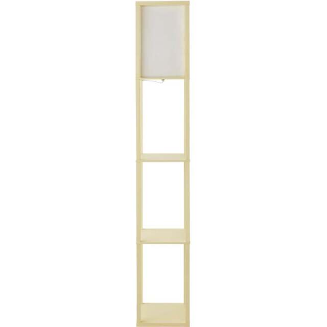 ValueLights Struttura Fabric Shade Yellow Shelving Unit Floor Lamp with Bulb - Size: 160 x 26 x 26cm - Wilko - image 1