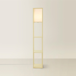 ValueLights Struttura Fabric Shade Yellow Shelving Unit Floor Lamp with Bulb - Size: 160 x 26 x 26cm - Wilko - thumbnail 6